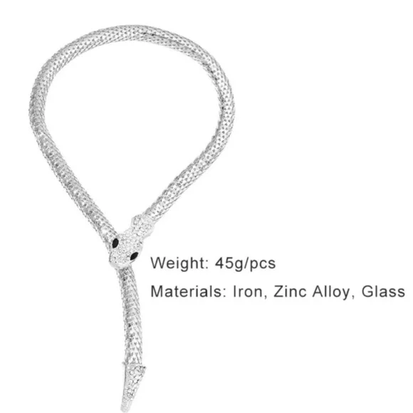 Serpenti Silver Snake Crystal Necklace - Picture 8 of 11